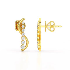 0.35 CT Swirl Lab Diamond Round Journey Earring