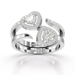 0.83 CT Heart Shaped Lab Diamond Ring