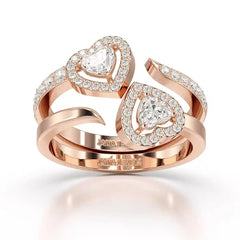 0.83 CT Heart Shaped Lab Diamond Ring
