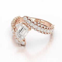 1.77 CT Emerald Cut Lab Diamond Ring