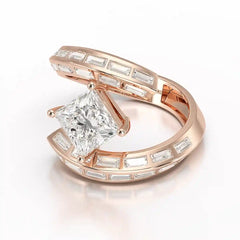 3.08 CT Princess Cut Lab Diamond Ring