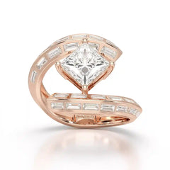 3.08 CT Princess Cut Lab Diamond Ring