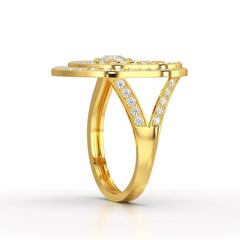 5.63 CT Crescent Moon and Star Shape Lab Diamond Ring
