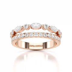 1 CT Marquise and Round Shaped Lab Diamond Ring