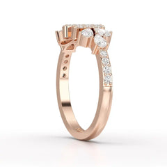 0.5 CT Lab Diamond Open Ring with Pear and Round Cut Diamonds