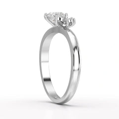0.65 CT Marquise & Round Cut Lab Diamond Cluster Ring