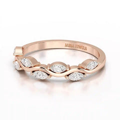 0.35 CT Twisted Ring with Marquise Cut Lab Diamonds