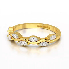 0.35 CT Twisted Ring with Marquise Cut Lab Diamonds