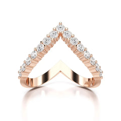 0.65 CT V Shaped Diamond Ring