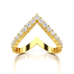 0.65 CT V Shaped Diamond Ring