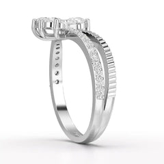 0.95 CT Pear & Round Cut Lab Diamond Split Ring