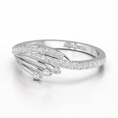 0.30 CT Round Cut Lab Diamond Bypass Ring
