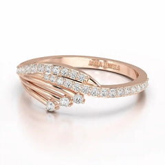 0.30 CT Round Cut Lab Diamond Bypass Ring