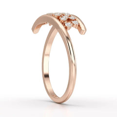 0.10 CT Pipe Pave Lab Diamond Ring with Round Diamonds