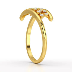 0.10 CT Pipe Pave Lab Diamond Ring with Round Diamonds