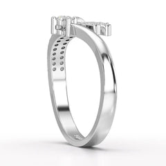 0.20 CT Round Cut Lab Diamond Bypass Ring