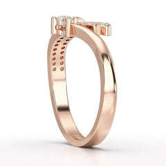 0.20 CT Round Cut Lab Diamond Bypass Ring