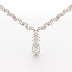 19.9 CT Marquise Cut Lab Diamond Necklace