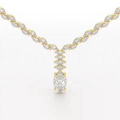 19.9 CT Marquise Cut Lab Diamond Necklace