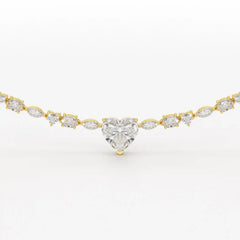 12.54 CT Heart Cut Lab Diamond Tennis Necklace