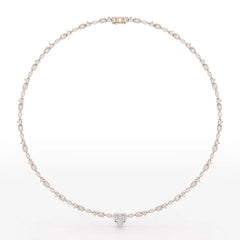 12.54 CT Heart Cut Lab Diamond Tennis Necklace
