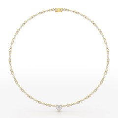 12.54 CT Heart Cut Lab Diamond Tennis Necklace