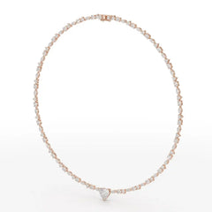 12.54 CT Heart Cut Lab Diamond Tennis Necklace