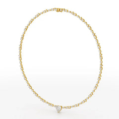 12.54 CT Heart Cut Lab Diamond Tennis Necklace