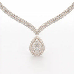 23.5 CT Two Layered Necklace with Round Lab Diamonds