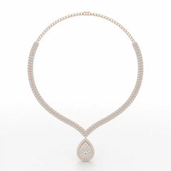 23.5 CT Two Layered Necklace with Round Lab Diamonds