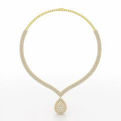 23.5 CT Two Layered Necklace with Round Lab Diamonds
