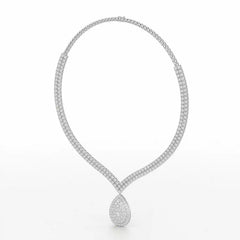 23.5 CT Two Layered Necklace with Round Lab Diamonds