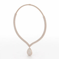 23.5 CT Two Layered Necklace with Round Lab Diamonds