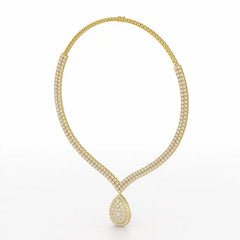 23.5 CT Two Layered Necklace with Round Lab Diamonds