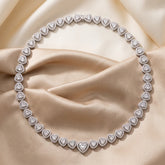 39.64 CT Heart & Round Diamond Halo Tennis Necklace