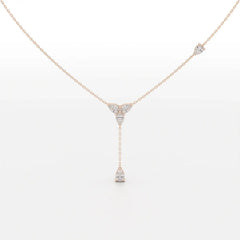 1 CT Drop Necklace with Pear Cut Lab Diamonds