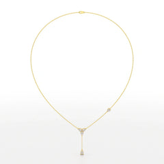 1 CT Drop Necklace with Pear Cut Lab Diamonds