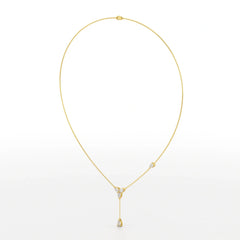 1 CT Drop Necklace with Pear Cut Lab Diamonds