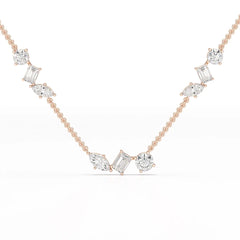 11 CT Lab Diamond Multi Shape Chain Pendant