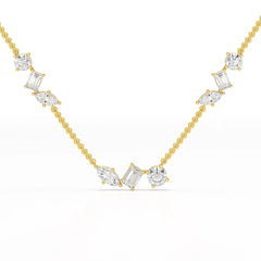 11 CT Lab Diamond Multi Shape Chain Pendant
