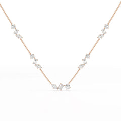 11 CT Lab Diamond Multi Shape Chain Pendant