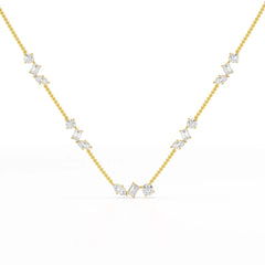 11 CT Lab Diamond Multi Shape Chain Pendant