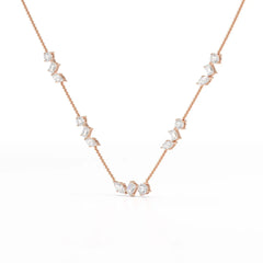 11 CT Lab Diamond Multi Shape Chain Pendant