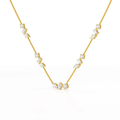 11 CT Lab Diamond Multi Shape Chain Pendant