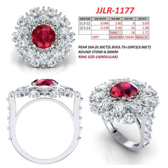 7.60 CT Oval Cut Halo Cocktail Ring – Ruby Center