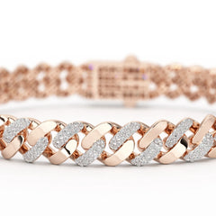 2.62 CT Round Cut Men's Cuban Bracelet