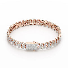 4.66 CT Round Cut Men's Cuban Bracelet