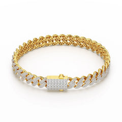 4.66 CT Round Cut Men's Cuban Bracelet