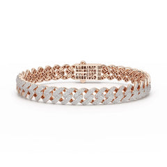 4.66 CT Round Cut Men's Cuban Bracelet