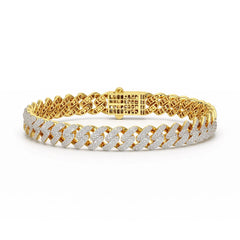 4.66 CT Round Cut Men's Cuban Bracelet